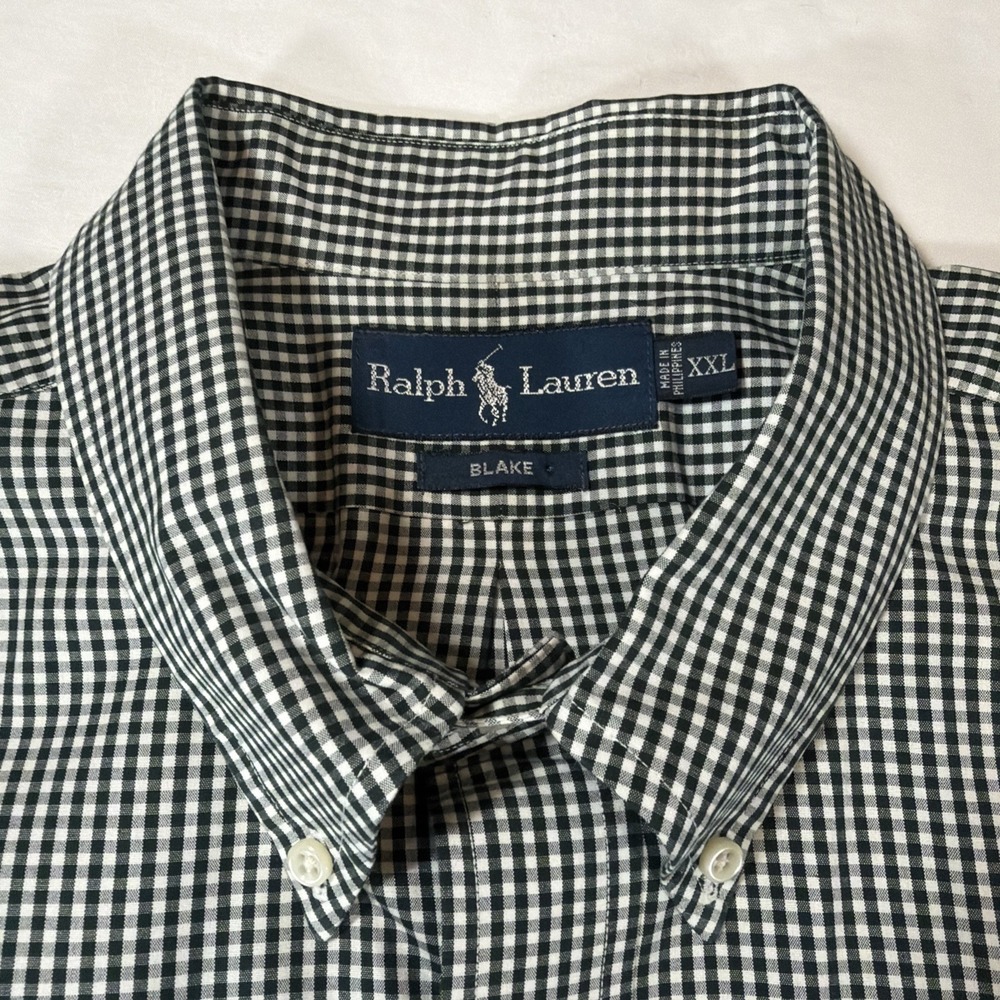 Ralph Lauren Blake XXL Green Gingham Plaid Check Short Sleeve Button Down Shirt - Picture 2 of 7